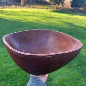 Selandia Designs Teak Bowl and Set of 4 Wooden Teak Bowls Mid Century Salad Bowl